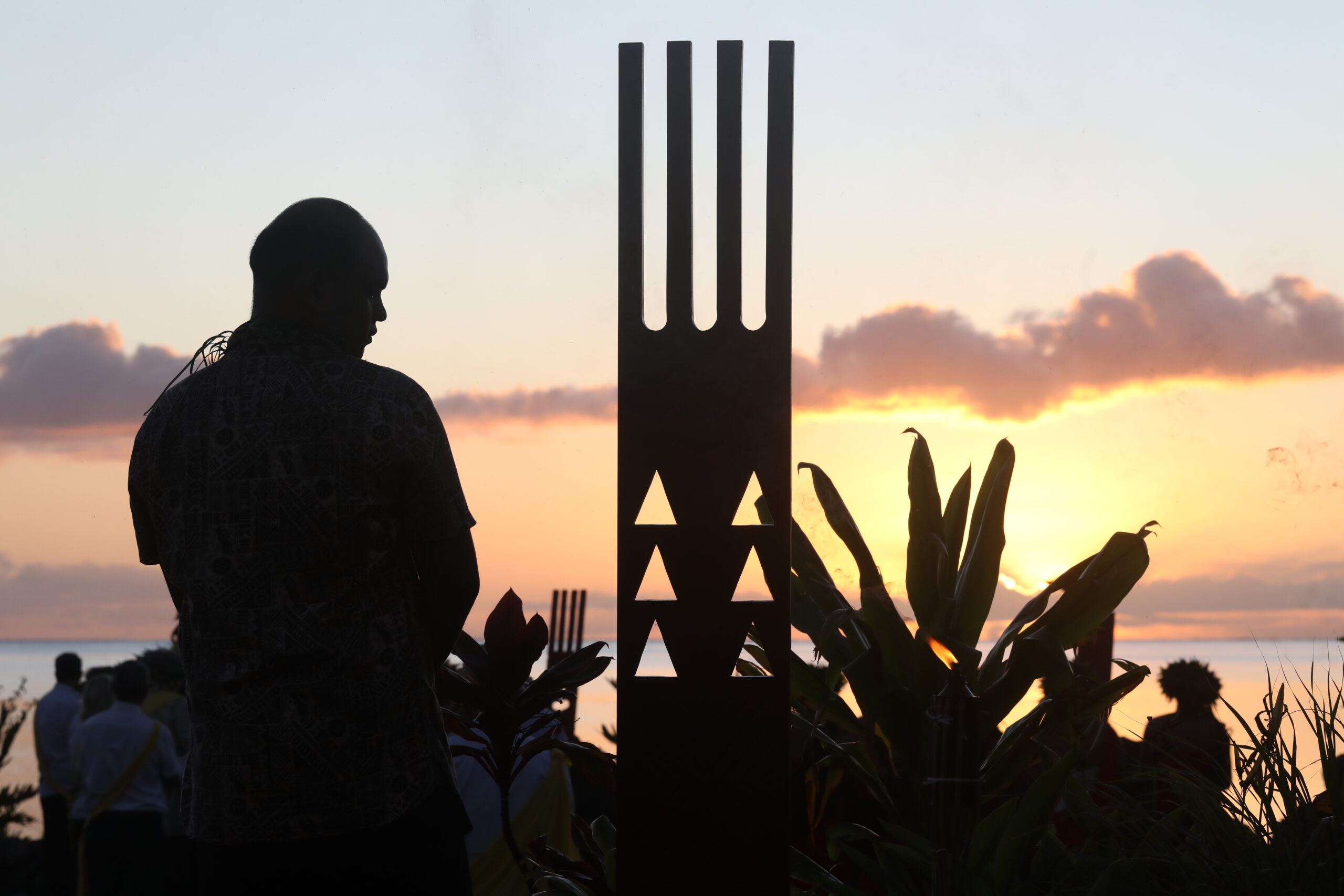 Marae et sunset